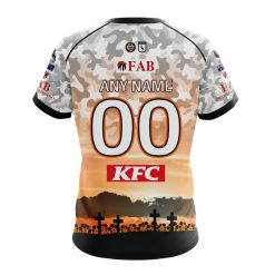 Alternative view of NRL Wests Tigers Custom Name Number 2023 ANZAC Day Jersey T-Shirt