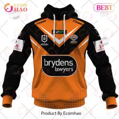 Alternative view of NRL Wests Tigers Custom Name Number 2023 Away Jersey Pullover Hoodie
