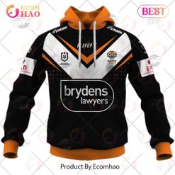 Alternative view of NRL Wests Tigers Custom Name Number 2023 Home Jersey Pullover Hoodie