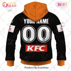 Alternative view of NRL Wests Tigers Custom Name Number 2023 Home Jersey Zip Up Hoodie
