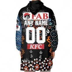 Alternative view of NRL Wests Tigers Custom Name Number 2023 Indigenous Jersey Fleece Oodie