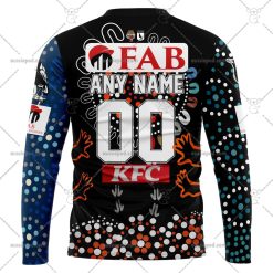 Alternative view of NRL Wests Tigers Custom Name Number 2023 Indigenous Jersey Sweatshirt