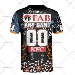 Alternative view of NRL Wests Tigers Custom Name Number 2023 Indigenous Jersey T-Shirt