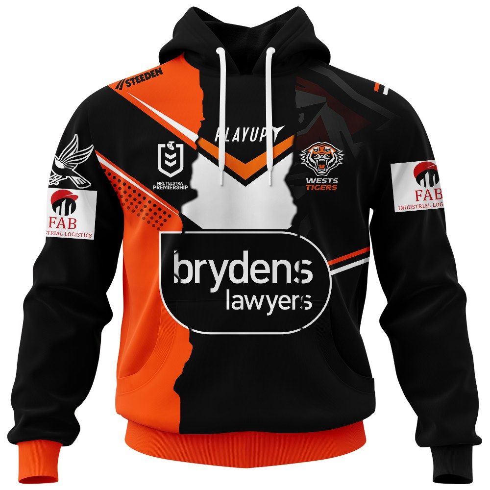 NRL Wests Tigers Custom Name Number 2023 Mix Jersey Pullover Hoodie