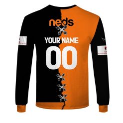Alternative view of NRL Wests Tigers Custom Name Number 2023 Mix Jersey V2 Sweatshirt