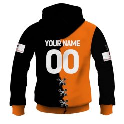 Alternative view of NRL Wests Tigers Custom Name Number 2023 Mix Jersey V2 Zip Up Hoodie