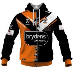 NRL Wests Tigers Custom Name Number 2023 Mix Jersey V2 Zip Up Hoodie