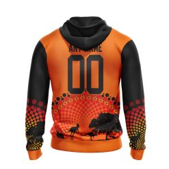 Alternative view of NRL Wests Tigers Custom Name Number Australia’s Day Pullover Hoodie