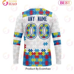 Alternative view of NRL Wests Tigers Custom Name Number Autism Awareness Sweatshirt