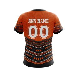 Alternative view of NRL Wests Tigers Custom Name Number Indigenous Mascot T-Shirt