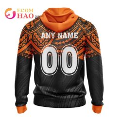 Alternative view of NRL Wests Tigers Custom Name Number Polynesian Pullover Hoodie