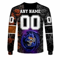 Alternative view of NRL Wests Tigers Custom Name Number Rose Dragon Sweatshirt