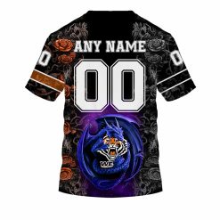 Alternative view of NRL Wests Tigers Custom Name Number Rose Dragon T-Shirt