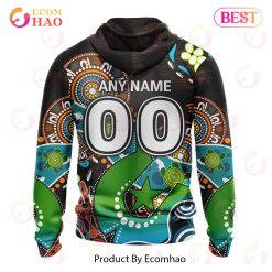 Alternative view of NRL Wests Tigers Custom Name Number Special Design NAIDOC Zip Up Hoodie