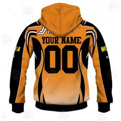 Alternative view of NRL Wests Tigers Custom Name Number Vintage Jersey Zip Up Hoodie