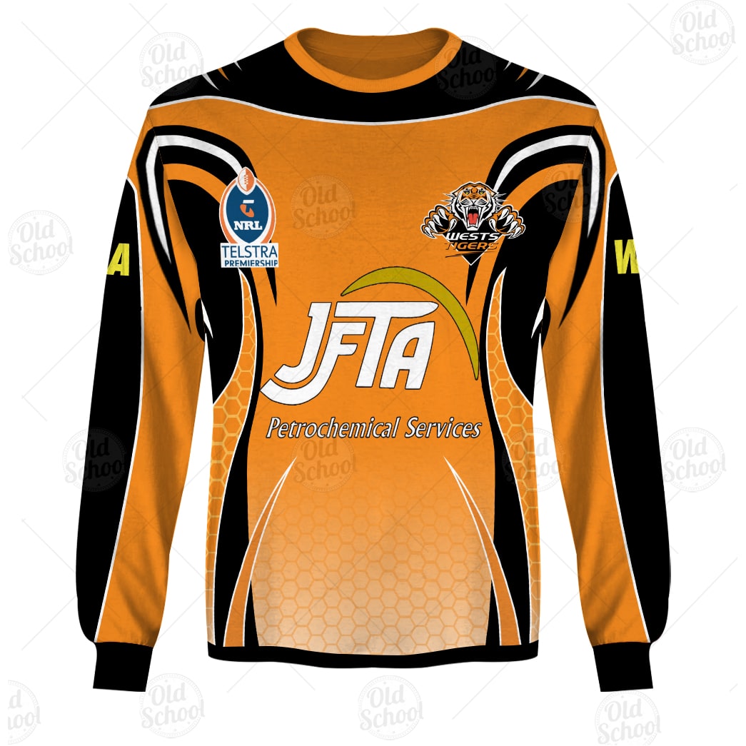 NRL Wests Tigers Custom Name Number Vintage Jersey Sweatshirt