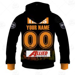 Alternative view of NRL Wests Tigers Custom Name Number x Bluey Jersey 2020 Pullover Hoodie