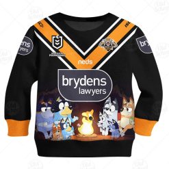 NRL Wests Tigers Custom Name Number x Bluey Jersey Kids Sweatshirt