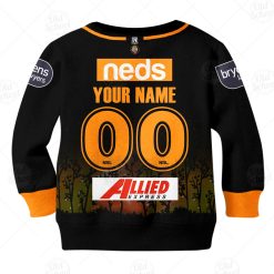 Alternative view of NRL Wests Tigers Custom Name Number x Bluey Jersey Kids Sweatshirt