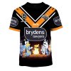 NRL Wests Tigers Custom Name Number x Bluey Jersey Kids T-Shirt