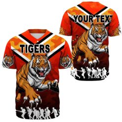 NRL Wests Tigers Custom Text ANZAC Day Camo Baseball Jersey