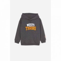 NRL Wests Tigers Gray Kids Pullover Hoodie