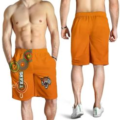 Alternative view of NRL Wests Tigers NAIDOC Aboriginal Men Beach Shorts