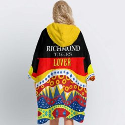 Alternative view of AFL Richmond Tigers Aboriginal Flag Indigenous EST 1885 Fleece Oodie