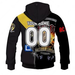 Alternative view of AFL Richmond Tigers AC/DC Mix Custom Name Number 2023 Home Guernsey Pullover Hoodie