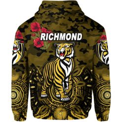 Alternative view of AFL Richmond Tigers ANZAC Indigenous Pullover Hoodie