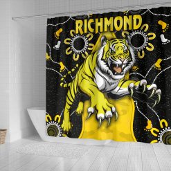 AFL Richmond Tigers Black Indigenous Shower Curtain