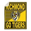 AFL Richmond Tigers Black Yellow Fleece Blanket V5
