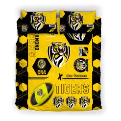 AFL Richmond Tigers Black Yellow Hexagon Doona Cover
