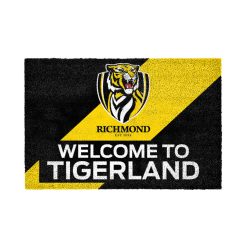 AFL Richmond Tigers Black Yellow Rubber Doormat