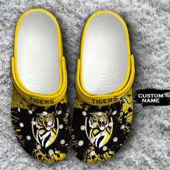 AFL Richmond Tigers Custom Name Black Yellow Crocs