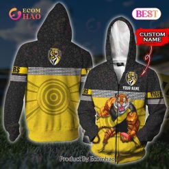 AFL Richmond Tigers Custom Name Indigenous Mascot Zip Up Hoodie