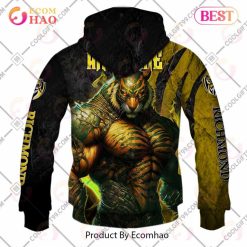 Alternative view of AFL Richmond Tigers Custom Name Mascot Warrior Zip Up Hoodie