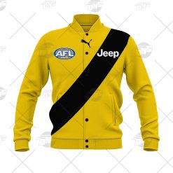 Alternative view of AFL Richmond Tigers Custom Name Number 2021 Clash Guernsey Baseball Jacket