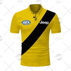 Alternative view of AFL Richmond Tigers Custom Name Number 2021 Clash Guernsey Polo Shirt