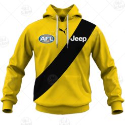 Alternative view of AFL Richmond Tigers Custom Name Number 2021 Clash Guernsey Pullover Hoodie