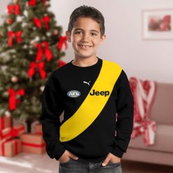 Alternative view of AFL Richmond Tigers Custom Name Number 2021 Home Guernsey Kids Sweatshirt