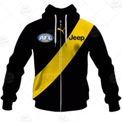 AFL Richmond Tigers Custom Name Number 2021 Home Guernsey Zip Up Hoodie