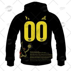 Alternative view of AFL Richmond Tigers Custom Name Number 2022 Indigenous Guernsey Zip Up Hoodie