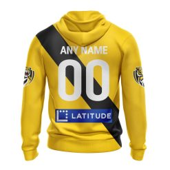 Alternative view of AFL Richmond Tigers Custom Name Number 2023 Clash Guernsey Zip Up Hoodie