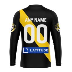 Alternative view of AFL Richmond Tigers Custom Name Number 2023 Home Guernsey Sweatshirt