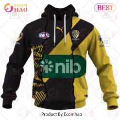 Alternative view of AFL Richmond Tigers Custom Name Number 2023 Mix Guernsey Pullover Hoodie