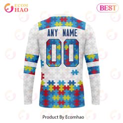 Alternative view of AFL Richmond Tigers Custom Name Number Autism Awareness Sweatshirt