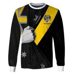 AFL Richmond Tigers Custom Name Number Black Flag Sweatshirt