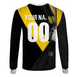 Alternative view of AFL Richmond Tigers Custom Name Number Black Flag Sweatshirt