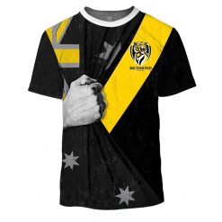 AFL Richmond Tigers Custom Name Number Black Flag T-Shirt